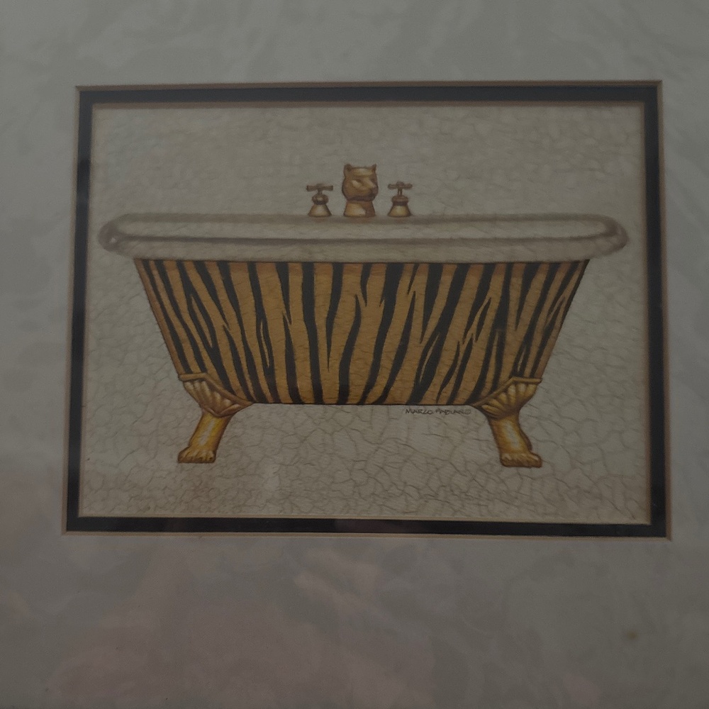 14x16 home decor framed bathroom wall art🖼🛁🐅🦓